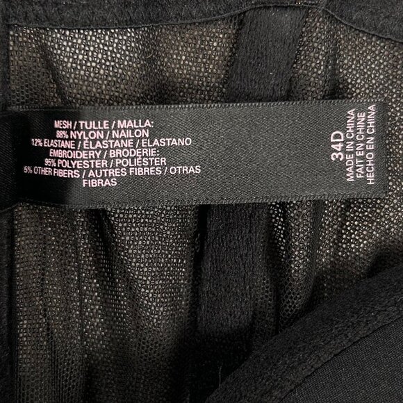 Victoria’s Secret 34D Floral Lace Bustier Corset Black Intimates Bra Party - Picture 8 of 8